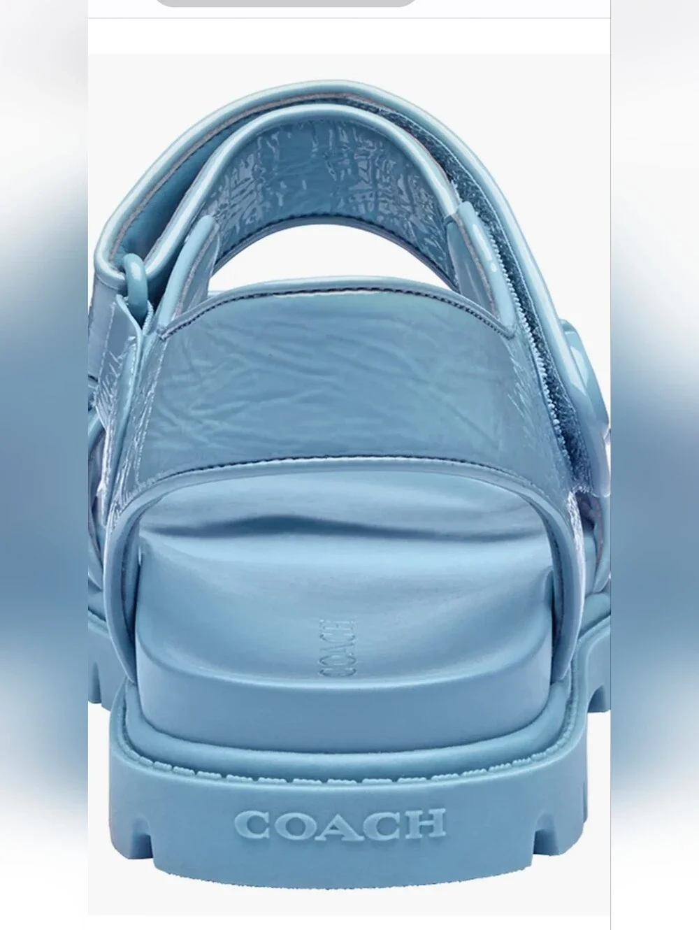 Coach Brynn Women's Chunky Strap Sandals in Blue.